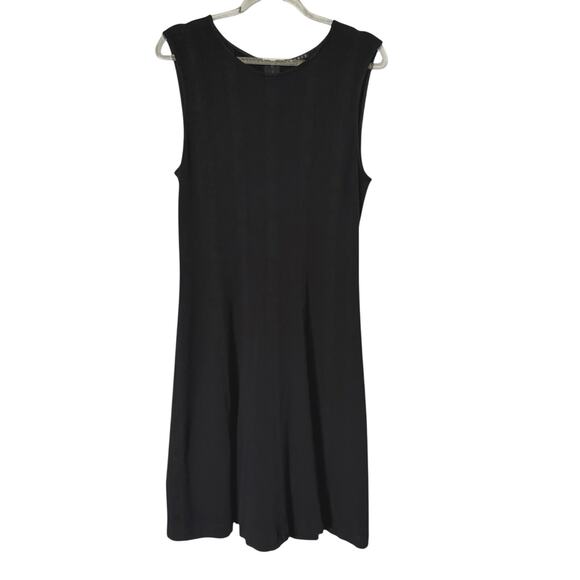 Theory Fit & Flare Black Dress, Knit Flowy Stretch Tank Sleeveless 4 - Picture 1 of 5